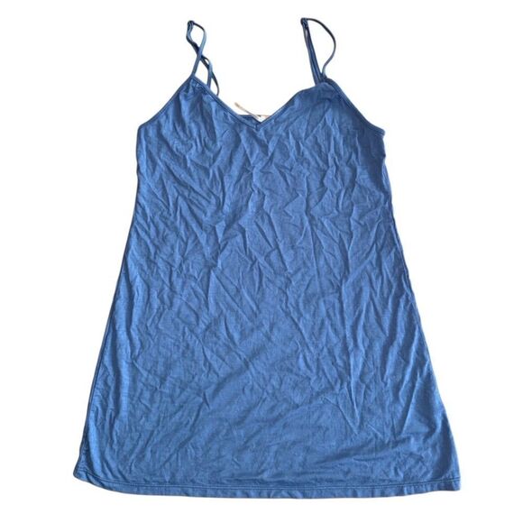 Free People Shayla Lace Mini Dress Denim Blue *Small seam Rip Size Medium - Picture 7 of 12